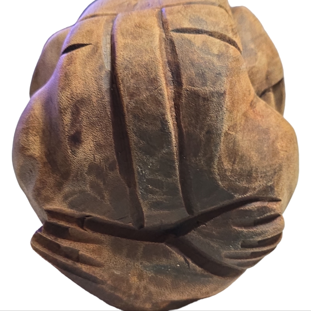 Vintage Teak wood large weeping Buddha - Picture 6 of 7